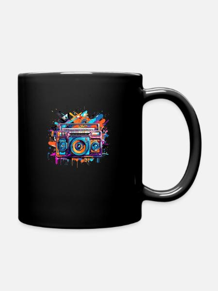 Boombox - Tasse einfarbig - Schwarz