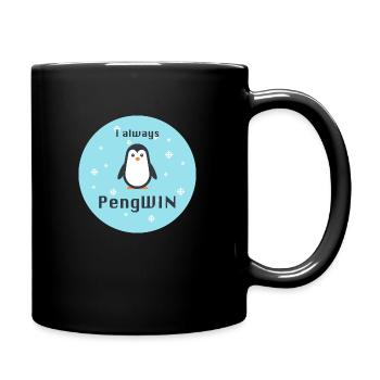 I always PengWIN - Tasse einfarbig - Schwarz - Rechts