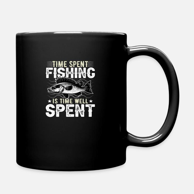 Le temps passé à pêcher est du temps bien dépensé - Mug uni - noir
