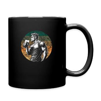 muscular drinking beer - Full Colour Mug - black - Right