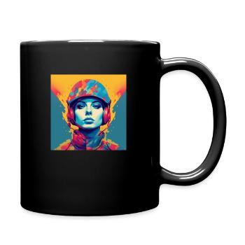 Strong woman - Tasse einfarbig - Schwarz - Rechts