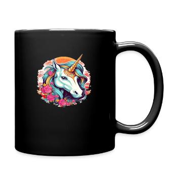 Unicorn flower - Full Colour Mug - black - Right