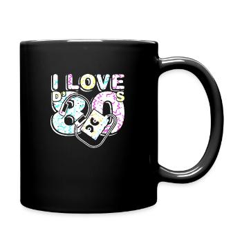 80s retro vintage funny 70s nostalgia music love - Full Colour Mug - black - Right