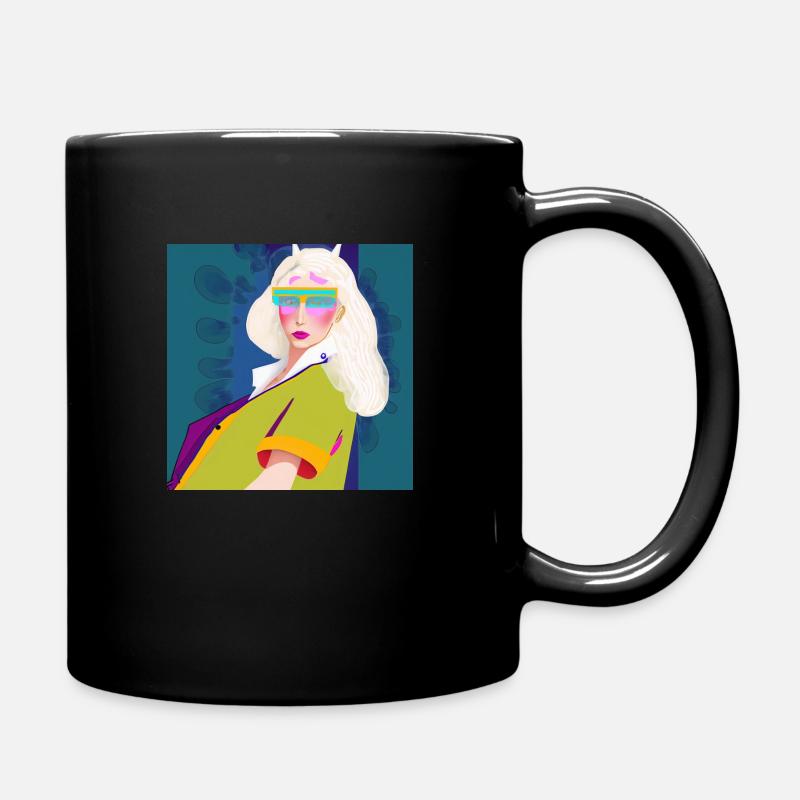 Modern Retro Girl collection - Anna - Full Colour Mug - black