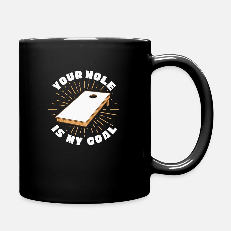 Your Hole Is My Goal Baggo Cornhole - Full Colour Mug - black