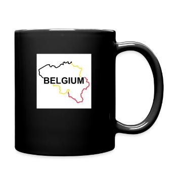Landkarte von Belgien - Tasse einfarbig - Schwarz - Rechts