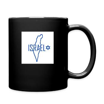 Landkarte von Israel - Tasse einfarbig - Schwarz - Rechts
