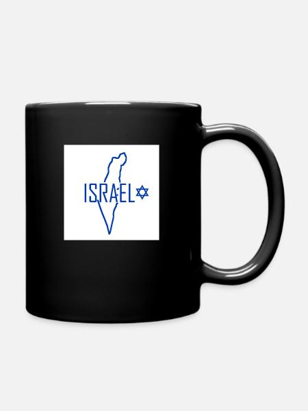 Landkarte von Israel - Tasse einfarbig - Schwarz