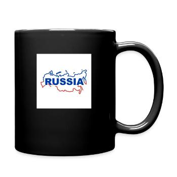Landkarte von Russland - Tasse einfarbig - Schwarz - Rechts