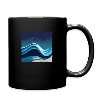 Gelassenheit im Ozean - Tasse einfarbig - Schwarz - Rechts