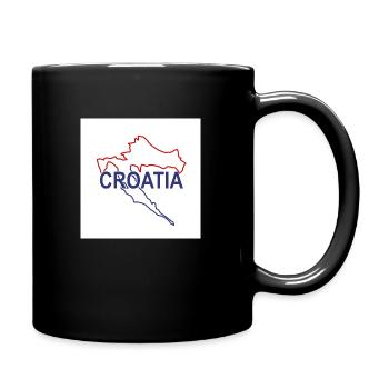 Karte von Kroatien - Tasse einfarbig - Schwarz - Rechts