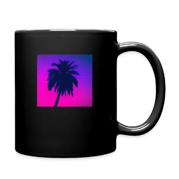Silhouette de palmier : Rétrowave Vaporwave - Mug uni - noir - Droite