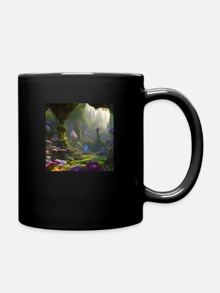 AI Arts Fleurs Jungle - Mug uni - noir