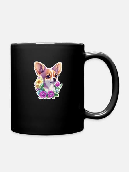 Chihuahua in pastel - Full Colour Mug - black