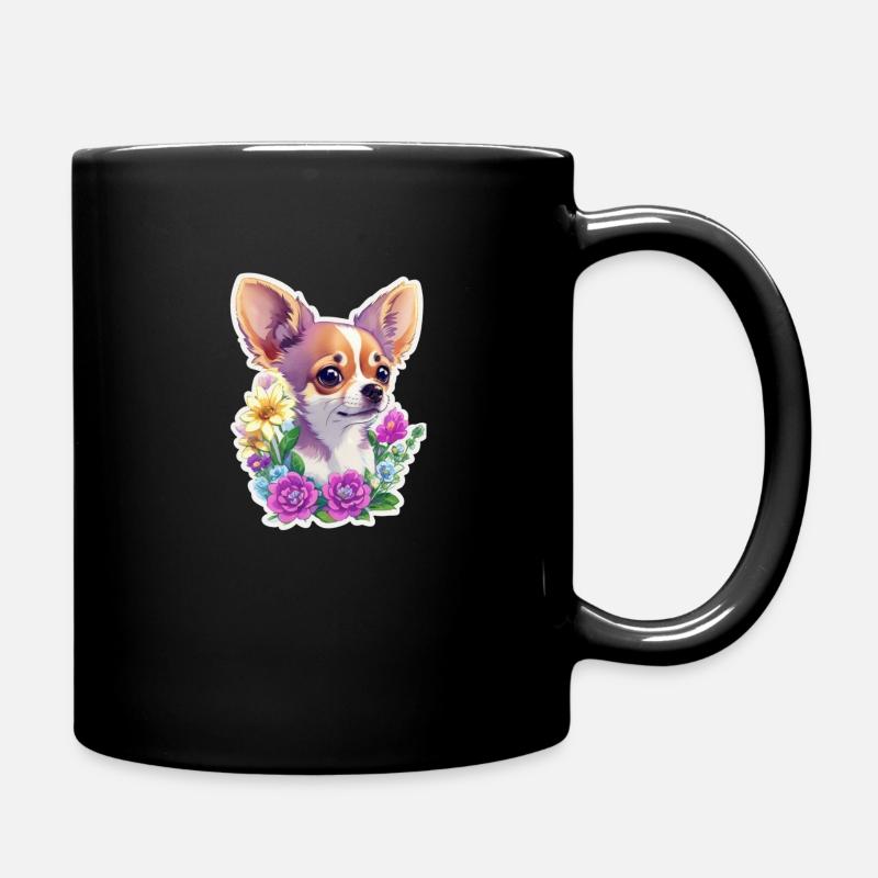 Chihuahua in Pastell - Tasse einfarbig - Schwarz