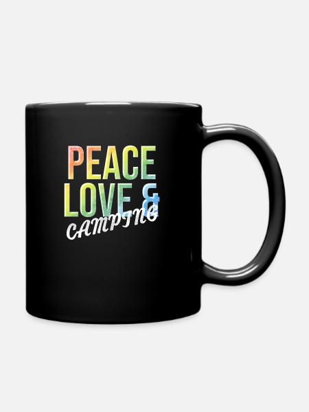 Camping Liebe - Tasse einfarbig - Schwarz
