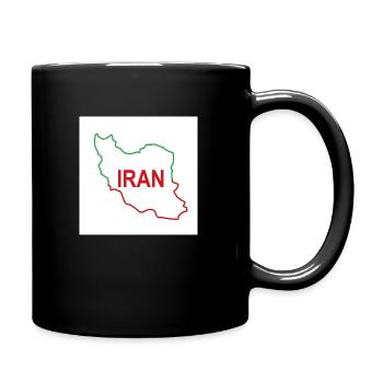 Landkarte des Iran - Tasse einfarbig - Schwarz - Rechts