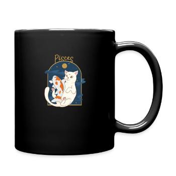 Pisces Zodiac Sign Cat - Tasse einfarbig - Schwarz - Rechts
