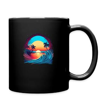 Surfer Paradies - Dream comes true - Full Colour Mug - black - Right