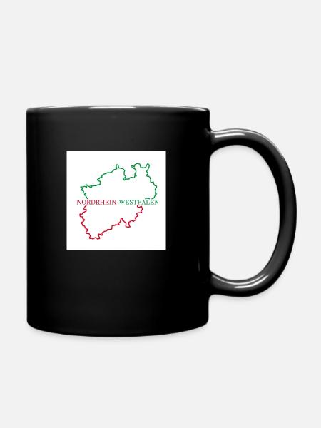 Nordrhein-Westfalen Karte - Tasse einfarbig - Schwarz