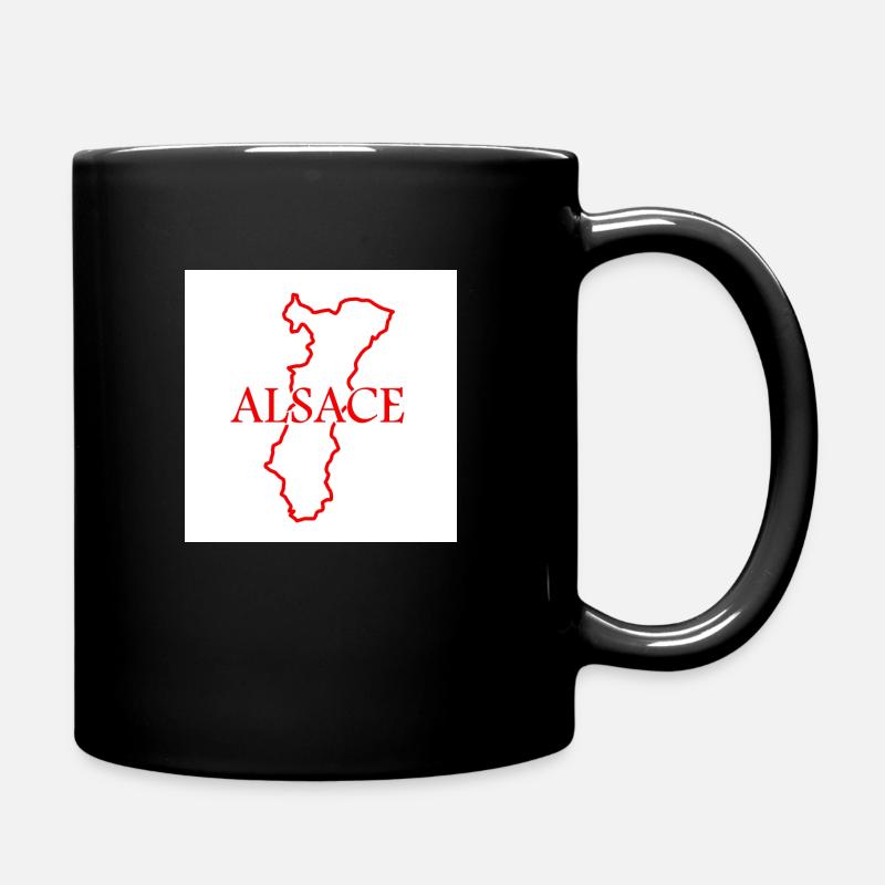 Karte des Elsass - Tasse einfarbig - Schwarz