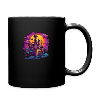 Halloween Haunted Castle Clipart - Full Colour Mug - black - Right