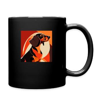 Dachshund at sunrise - Full Colour Mug - black - Right