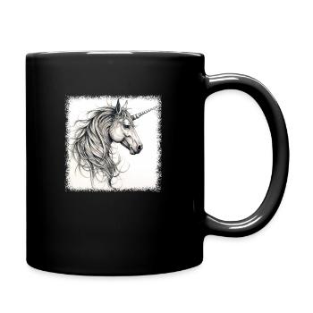 Licorne de dessin animé drôles dictons heureux idée présente - Mug uni - noir - Droite