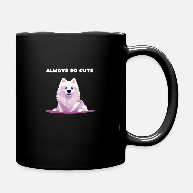 Samoyed dog cute cute cute sled dog - Full Colour Mug - black