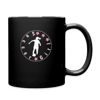 Soccer Girl, women soccer, women football, sport - Full Colour Mug - black - Right