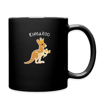 Kingaroo Känguru (Weiß) - Tasse einfarbig - Schwarz - Rechts