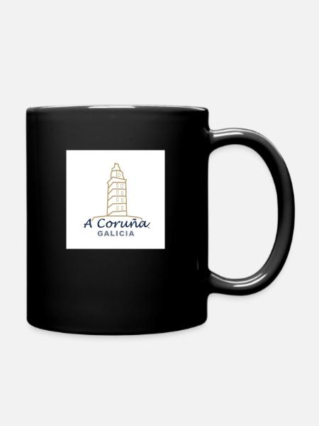A Coruña - Tasse einfarbig - Schwarz