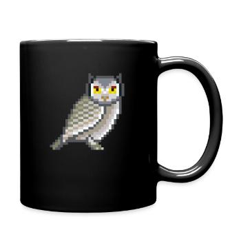 Pixel- Owl - Tasse einfarbig - Schwarz - Rechts