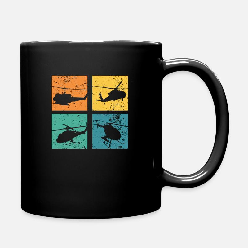 Hélicoptère Vintage Pilote d’hélicoptère - Mug uni - noir