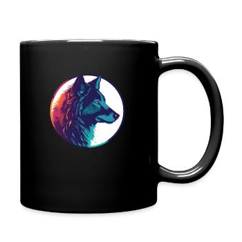 Wolf, Wild Dog, Grey Wolf, Canis lupus - Full Colour Mug - black - Right