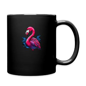 Rosa Flamingo / Flamingo - Tasse einfarbig - Schwarz - Rechts