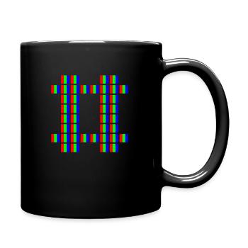 Pixel Art Hashtag - Tasse einfarbig - Schwarz - Rechts