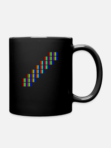 Pixel Art Schrägstrich - Tasse einfarbig - Schwarz