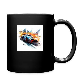 Need for speed gaming art, orange and blue - Full Colour Mug - black - Right
