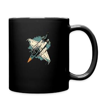 Blue storm plane - Full Colour Mug - black - Right