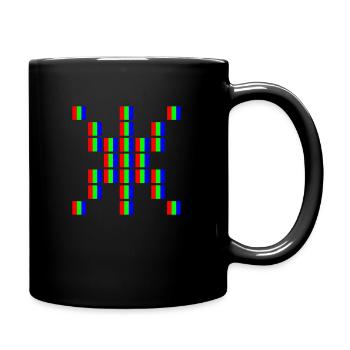 Pixel Art Sternchen - Tasse einfarbig - Schwarz - Rechts
