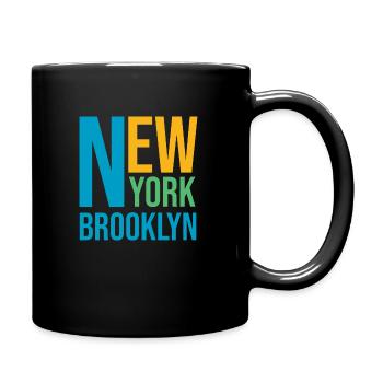 New York Brooklyn Souvenir - Full Colour Mug - black - Right