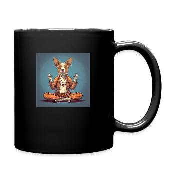 Yoga Dog 4 Comic Style - Tasse einfarbig - Schwarz - Rechts