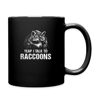 Waschbär Raccoon Vintage Müllpanda Opossum Sprüche - Tasse einfarbig - Schwarz - Rechts
