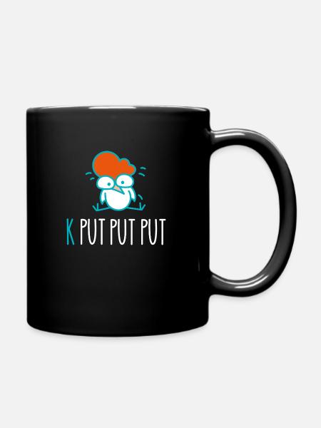 Das lustige Huhn ist müde (a) - Tasse einfarbig - Schwarz