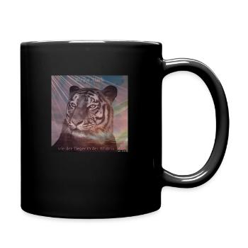 Gewsicht desTiegers - Tasse einfarbig - Schwarz - Rechts