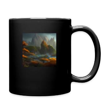 Magischer Fantasie Wald 18 - Tasse einfarbig - Schwarz - Rechts