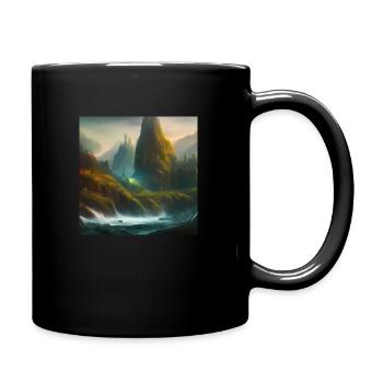 Magischer Fantasie Wald 16 - Tasse einfarbig - Schwarz - Rechts