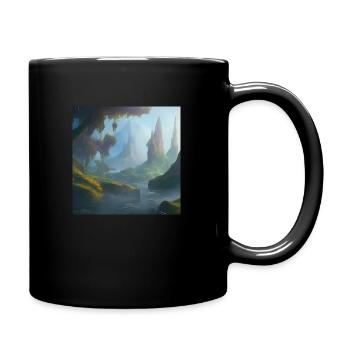 Magischer Fantasie Wald 13 - Tasse einfarbig - Schwarz - Rechts