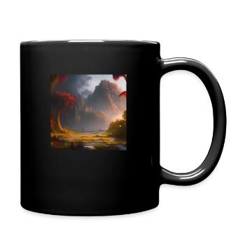 Magischer Fantasie Wald 12 - Tasse einfarbig - Schwarz - Rechts